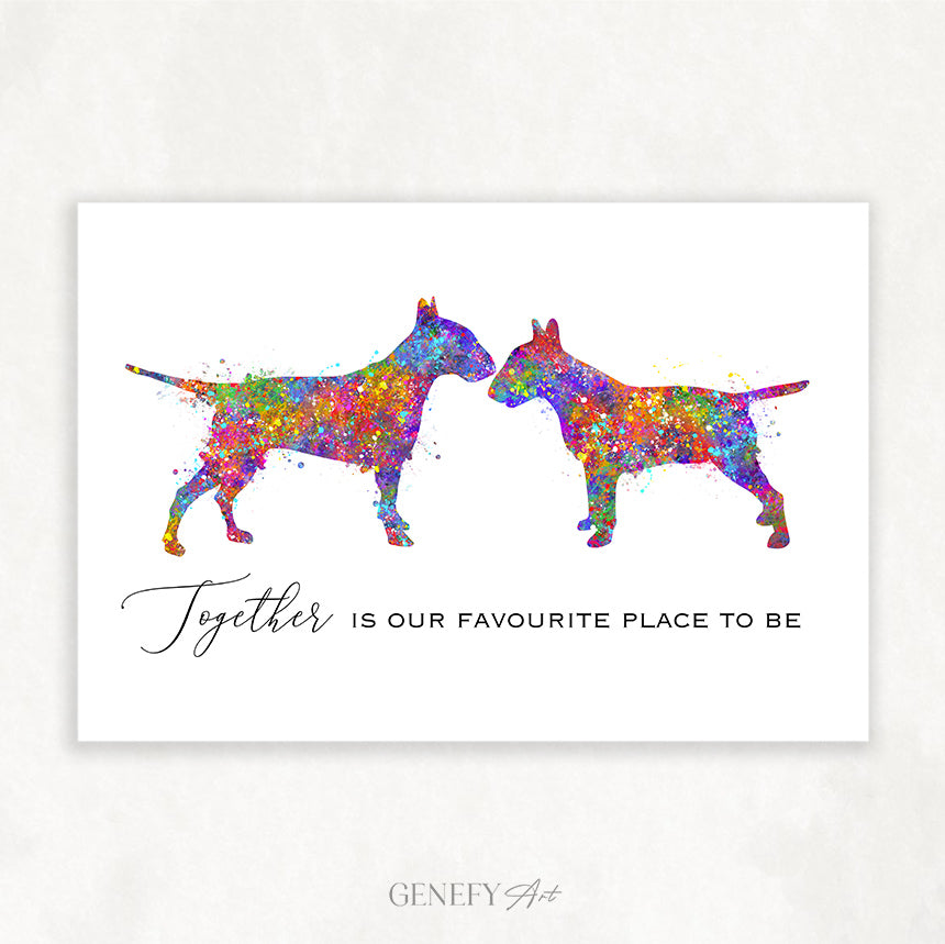Bull Terrier Watercolour Art