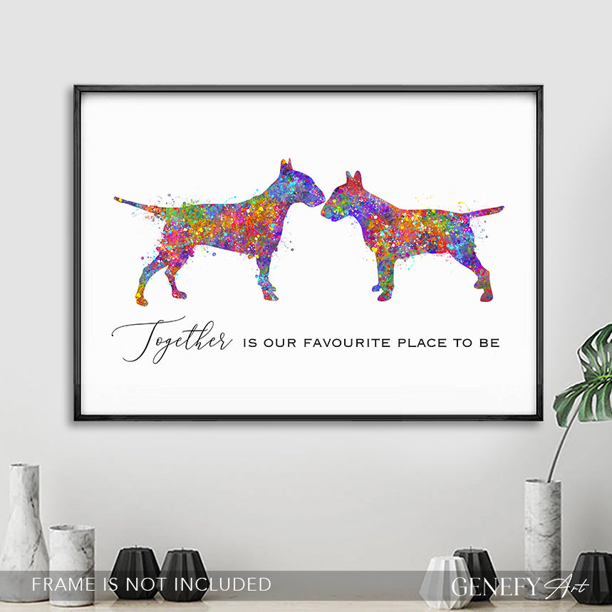 Bull Terrier Watercolour Art