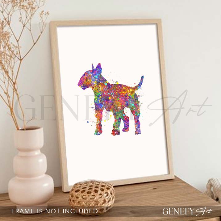 Bull Terrier Watercolour Print