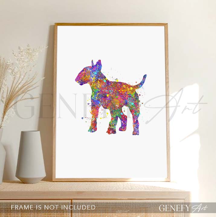 Bull Terrier Watercolour Print