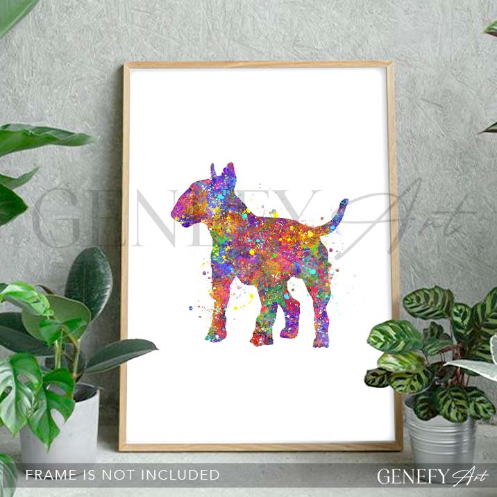 Bull Terrier Watercolour Print
