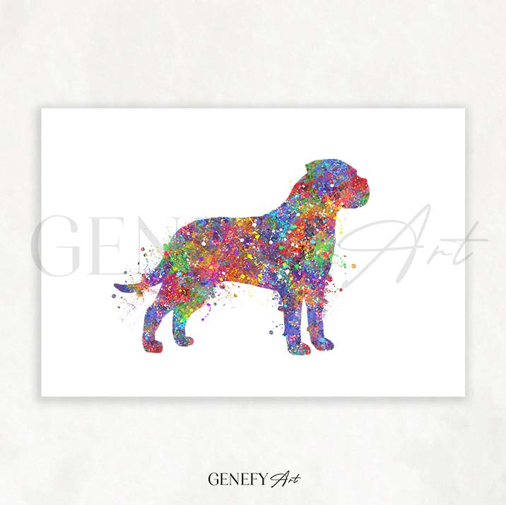 Bullmastiff Watercolour Print