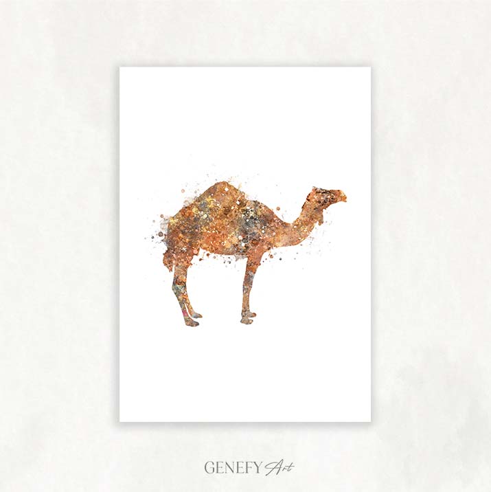 Camel Watercolour Print