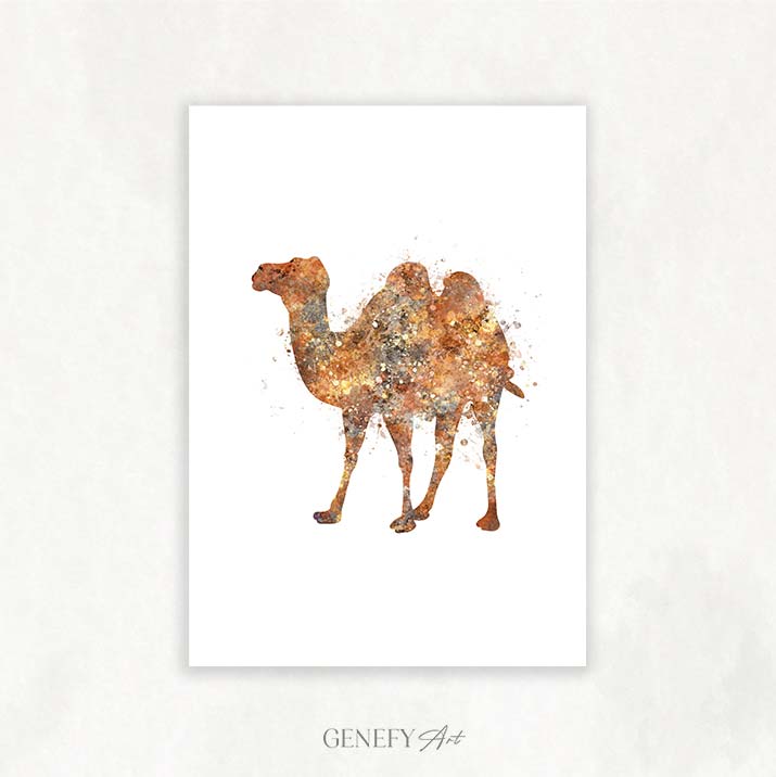 Camel Watercolour Print