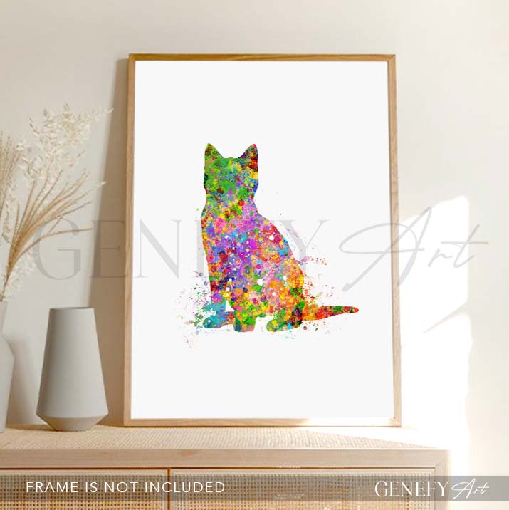 Cat Watercolour Print