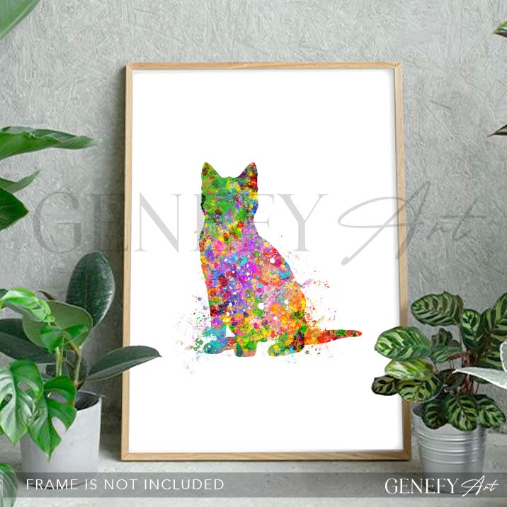 Cat Watercolour Print