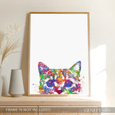 Cat Peeking Out Watercolour Print - Genefy Art