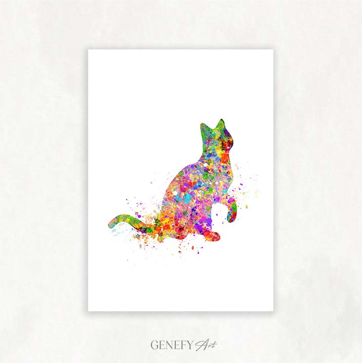 Cat Watercolour Print