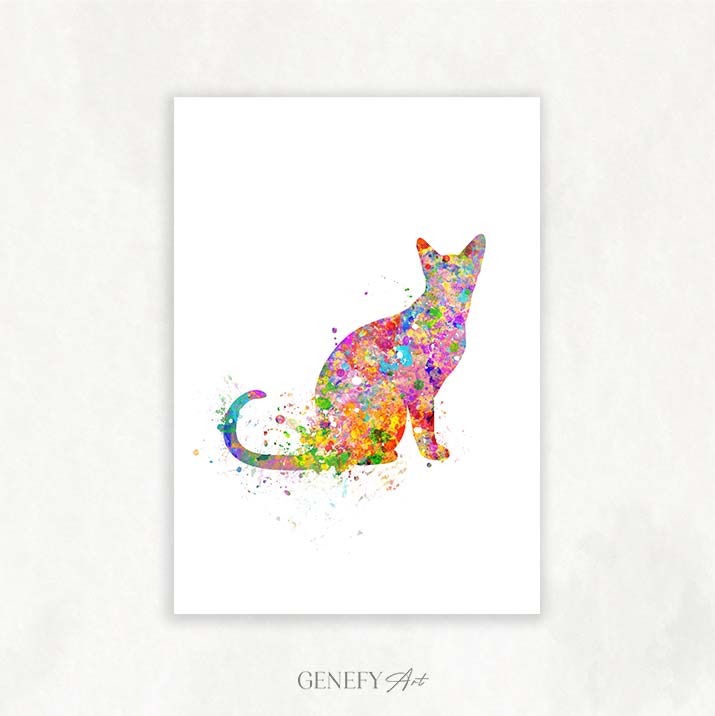 Cat Watercolour Print