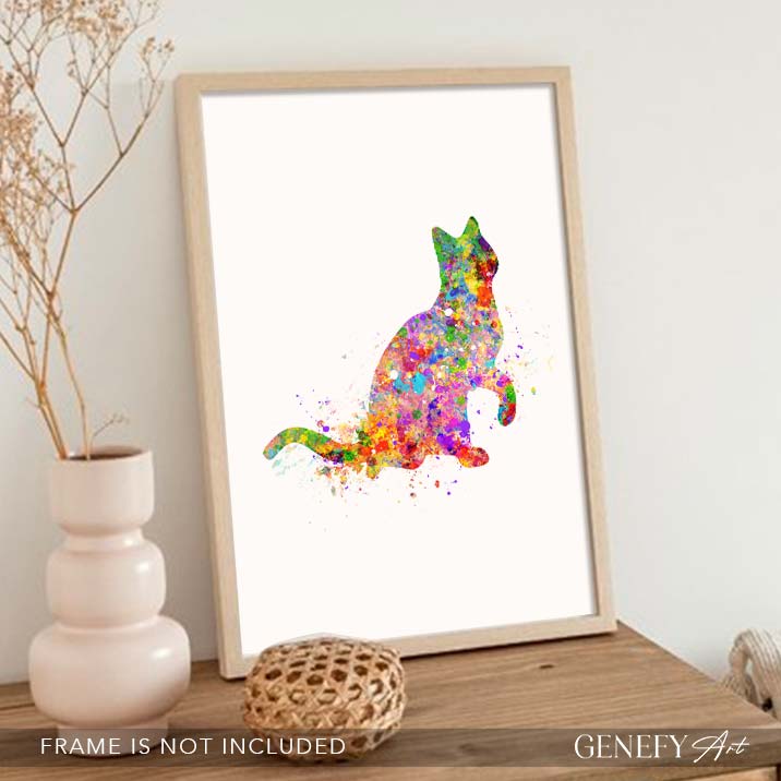 Cat Watercolour Print
