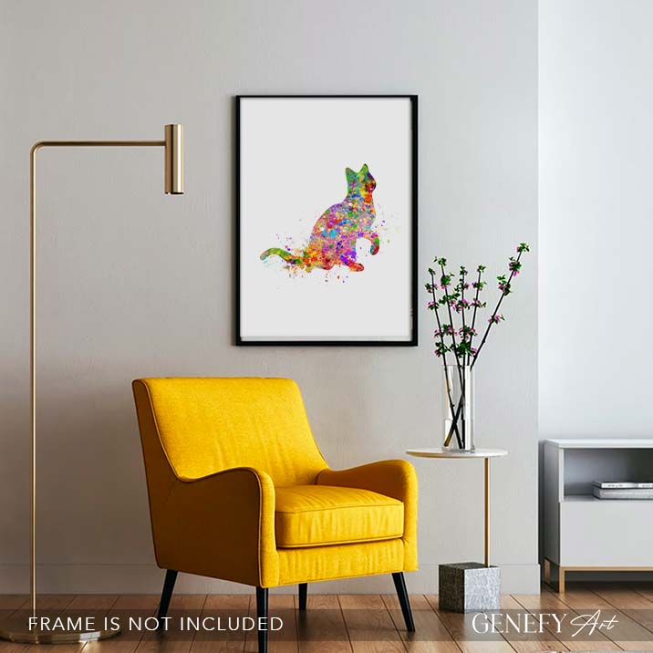 Cat Watercolour Print