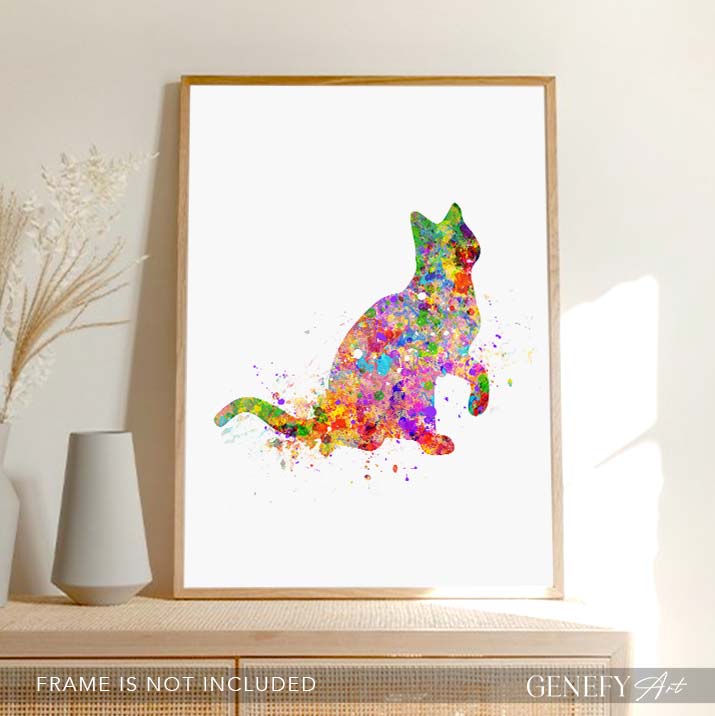 Cat Watercolour Print
