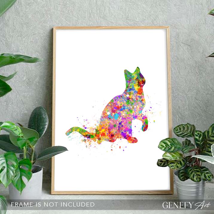 Cat Watercolour Print