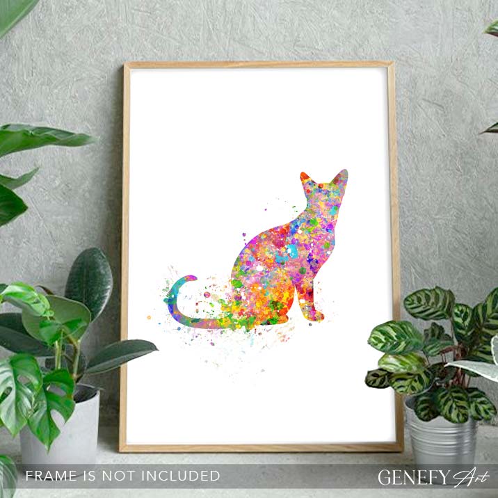 Cat Watercolour Print