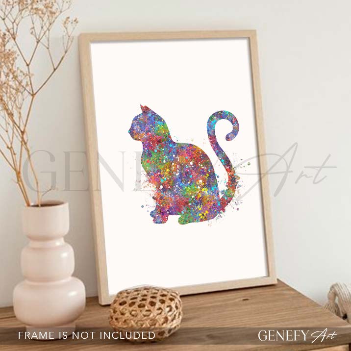 Cat Watercolour Print