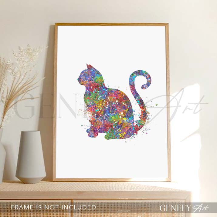 Cat Watercolour Print