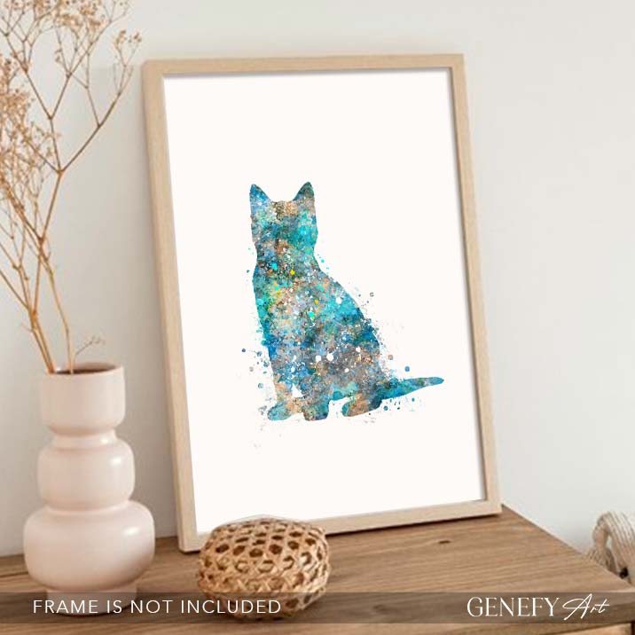 Cat Watercolour Print
