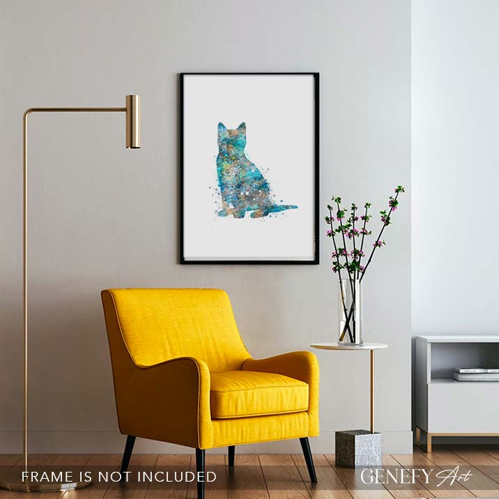 Cat Watercolour Print