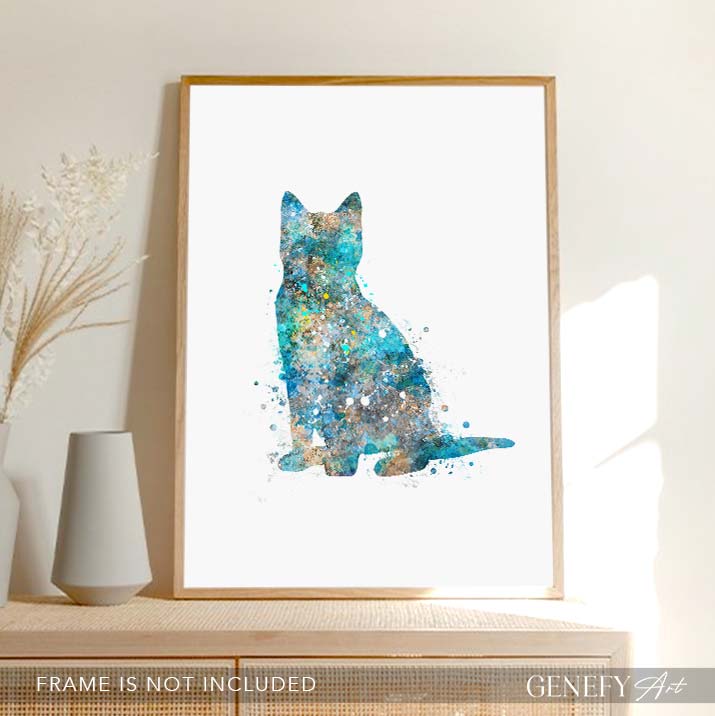 Cat Watercolour Print