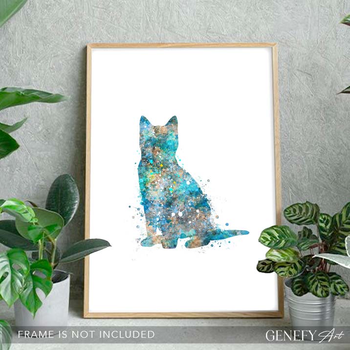 Cat Watercolour Print