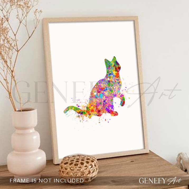Cat Watercolour Print