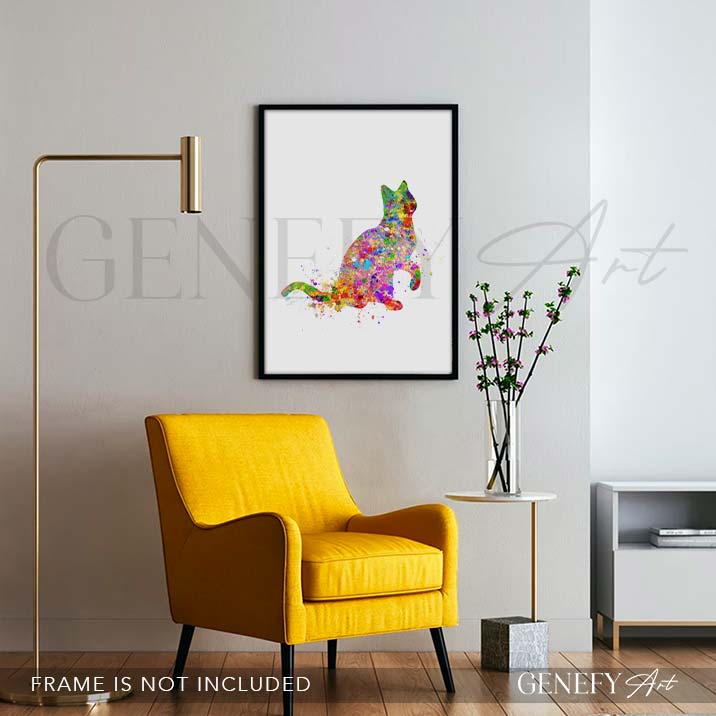 Cat Watercolour Print