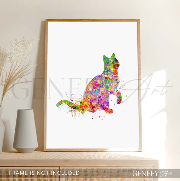 Cat Watercolour Print