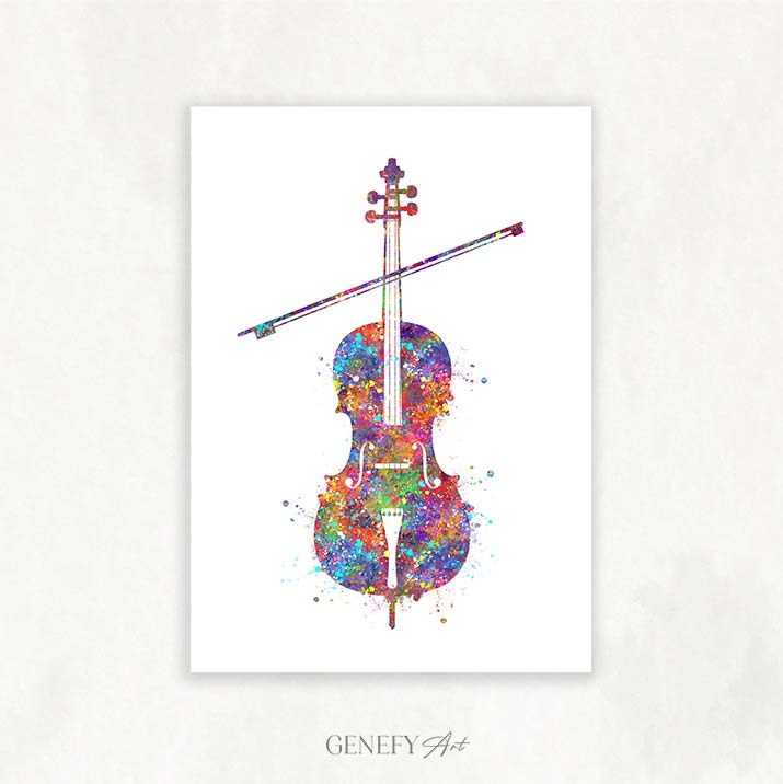 Cello Watercolour Art