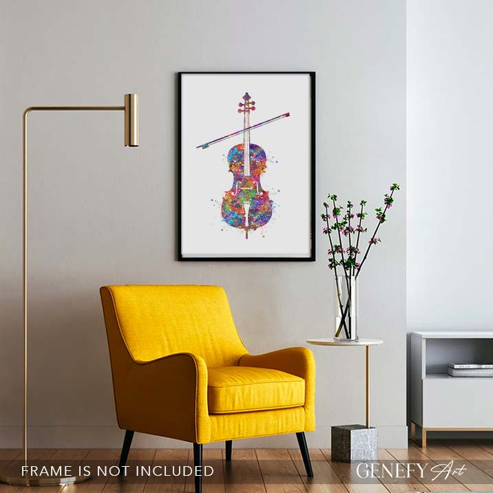 Cello Watercolour Art