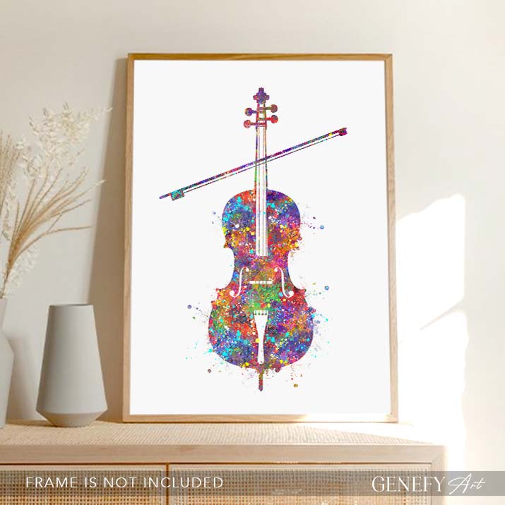 Cello Watercolour Art