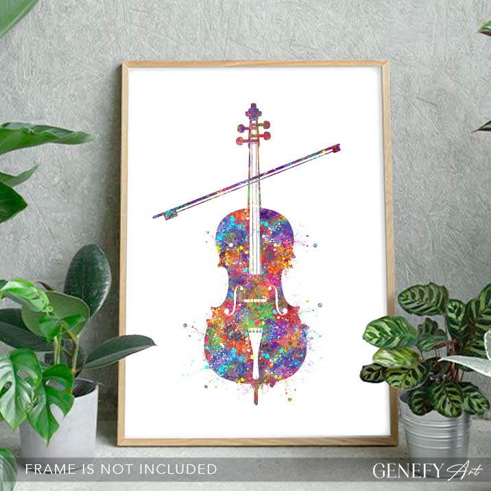 Cello Watercolour Art