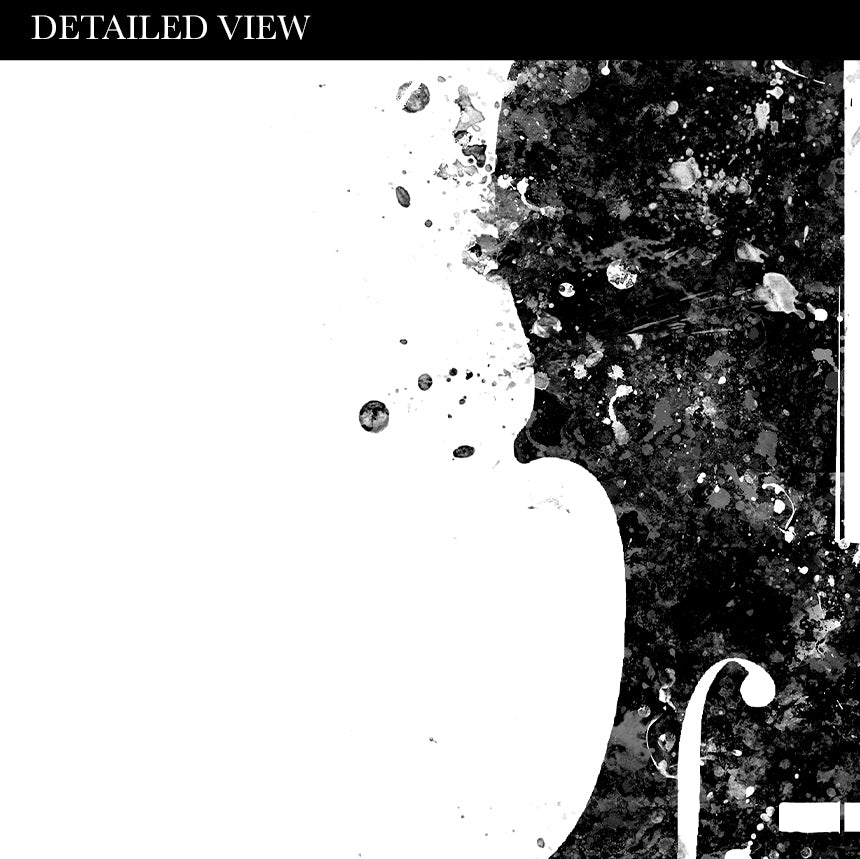 Cello Black and White Watercolour Art