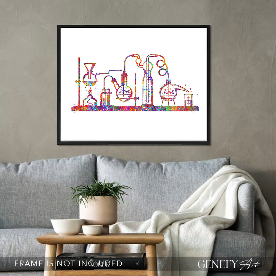 Chemistry Lab Watercolour Art Print