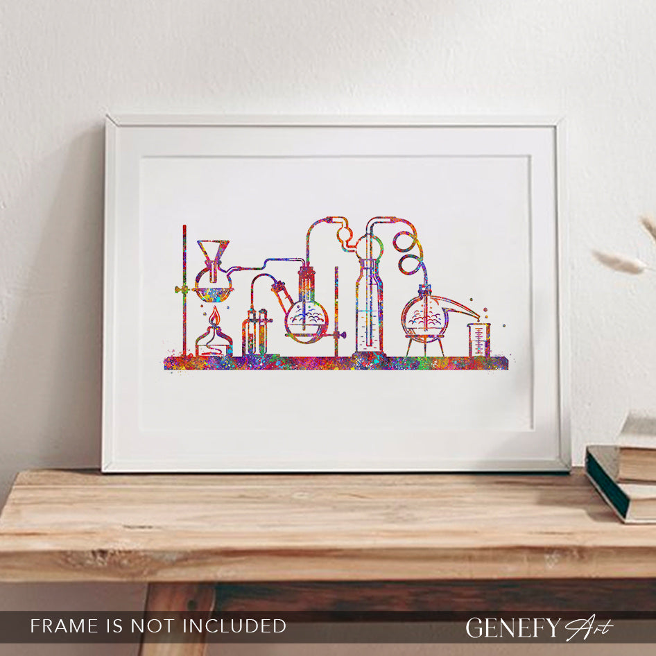 Chemistry Lab Watercolour Art Print