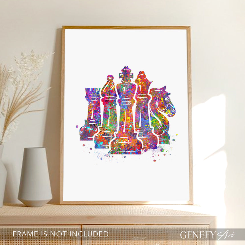 Chess Watercolour Art Print