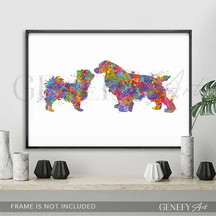 Chihuahua and Cocker Spaniel Watercolour Print