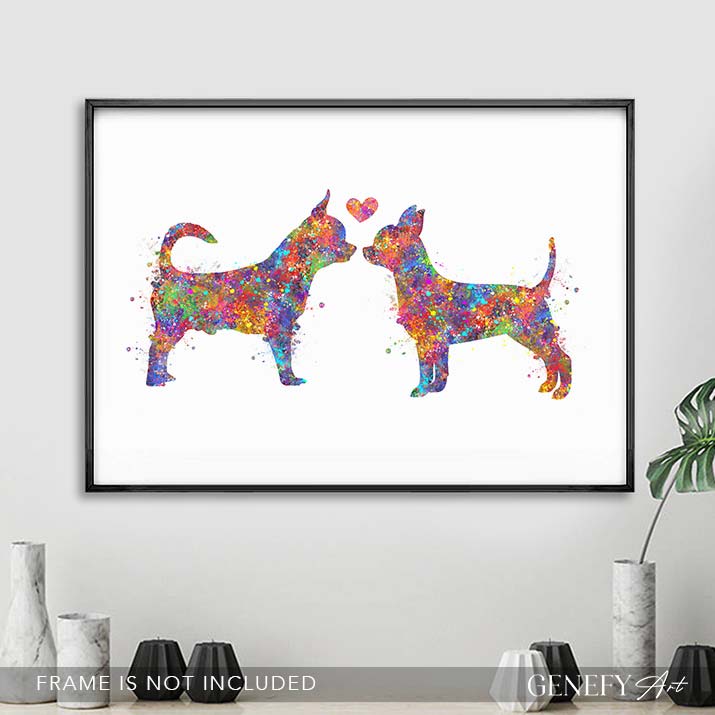 Chihuahua Couple Watercolour Print