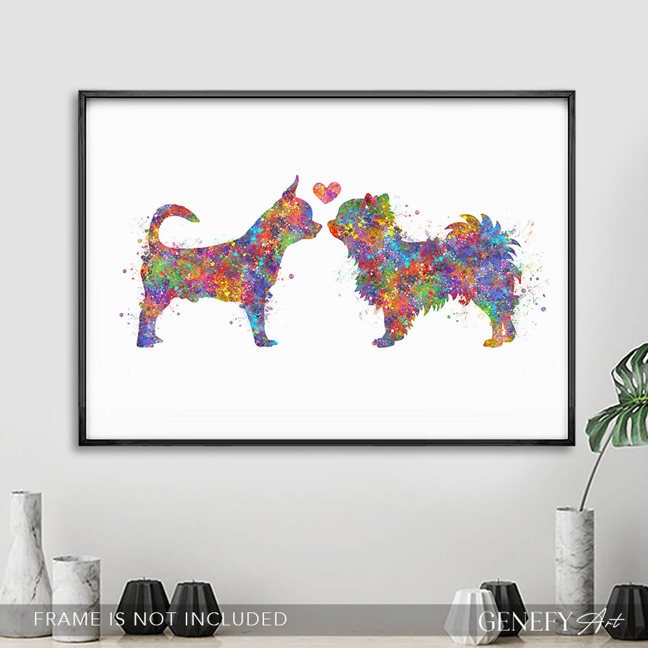 Chihuahua Couple Watercolour Print
