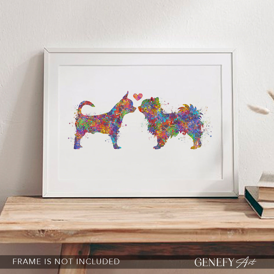 Chihuahua Couple Watercolour Print