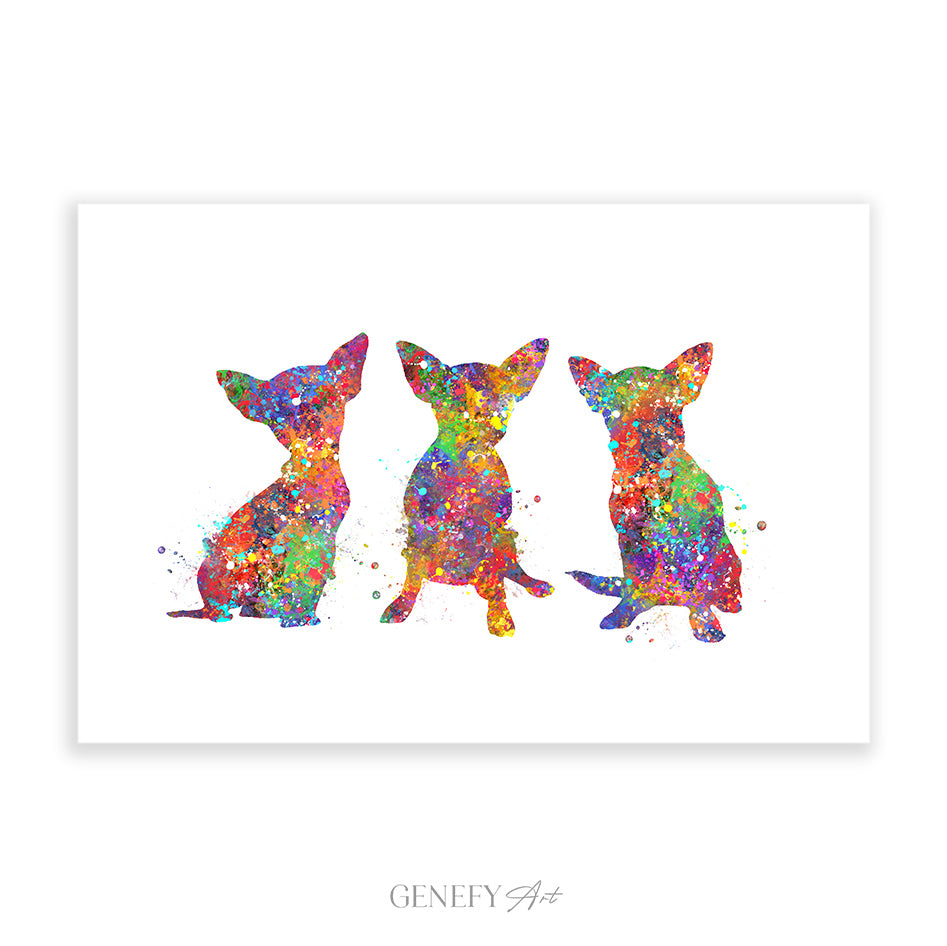 Chihuahua Watercolour Print - Genefy Art