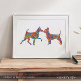 Miniature Pinscher and Chihuahua Couple Watercolour Print