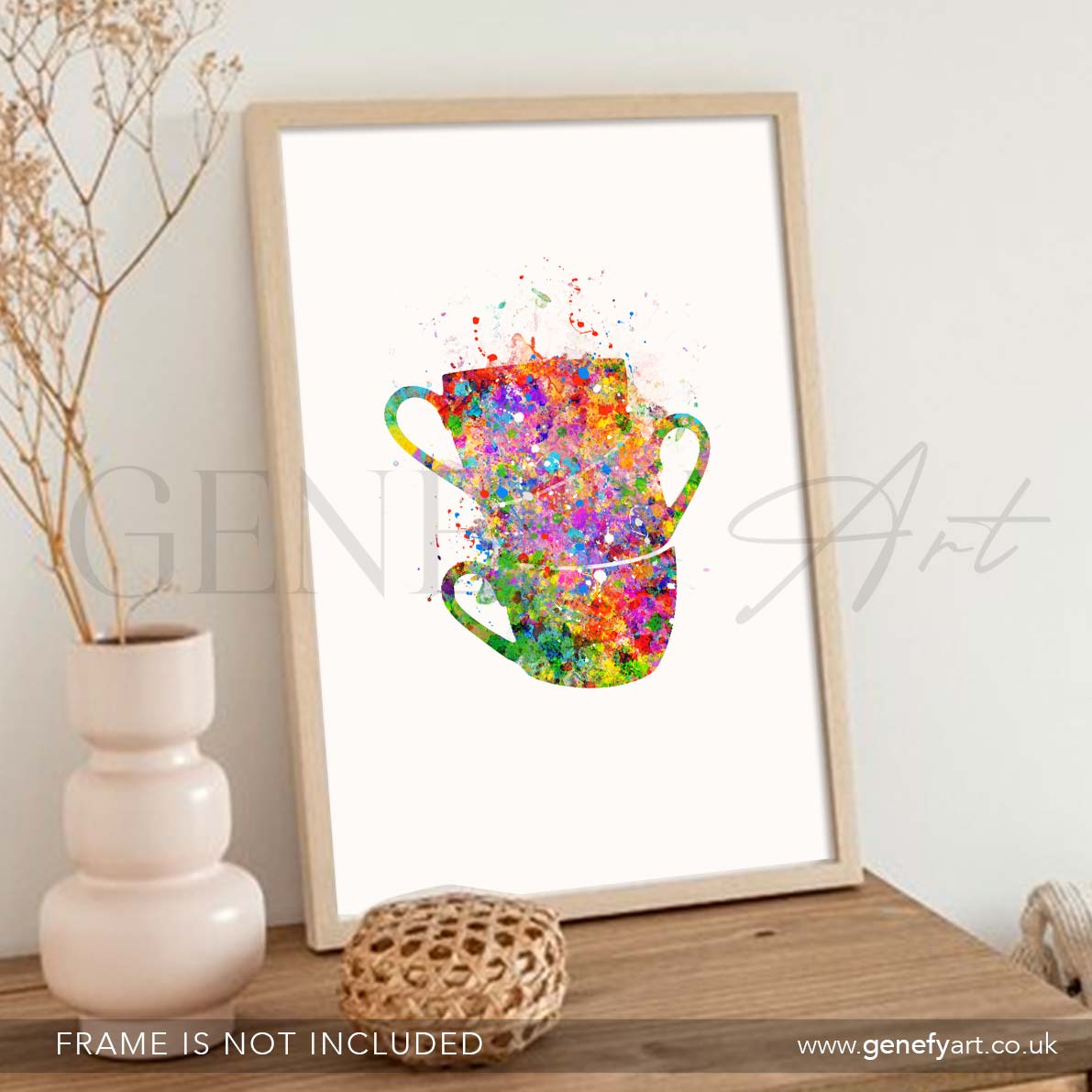Coffee Cups Watercolour Print - Genefy Art