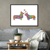 Corgi Couple Watercolour Print - Genefy Art