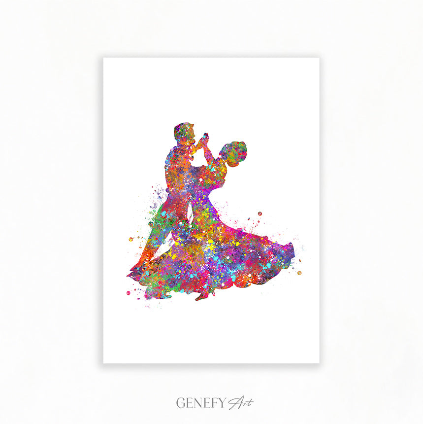 Couple Dancing Watercolour Art Print