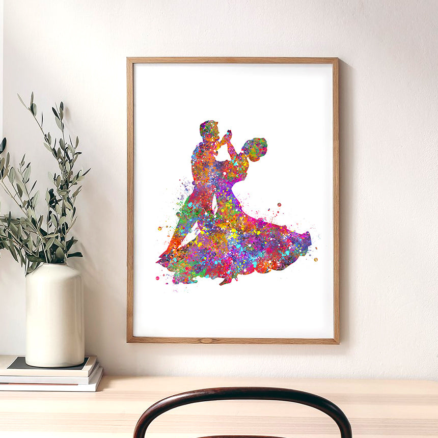 Couple Dancing Watercolour Art Print
