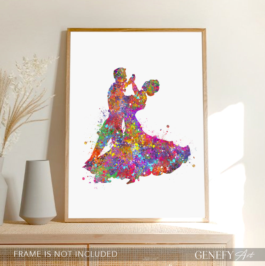 Couple Dancing Watercolour Art Print