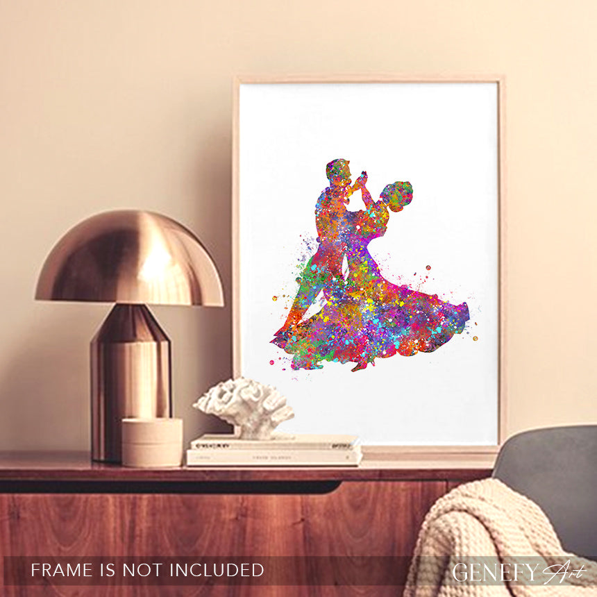 Couple Dancing Watercolour Art Print