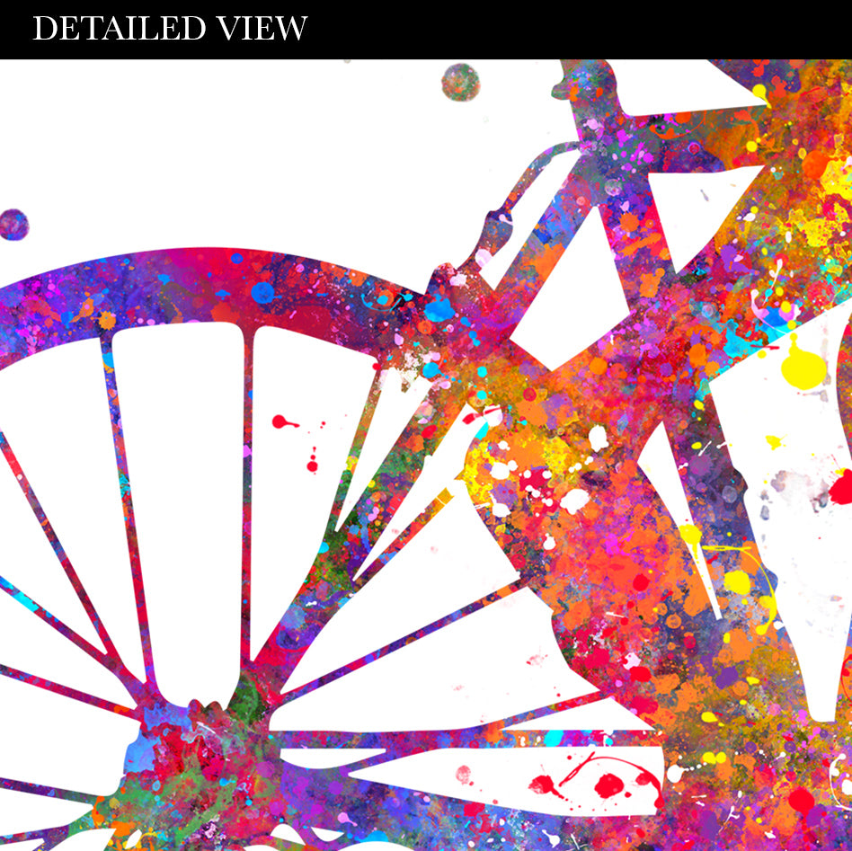 Couple Road Cyclist Watercolour Art Print