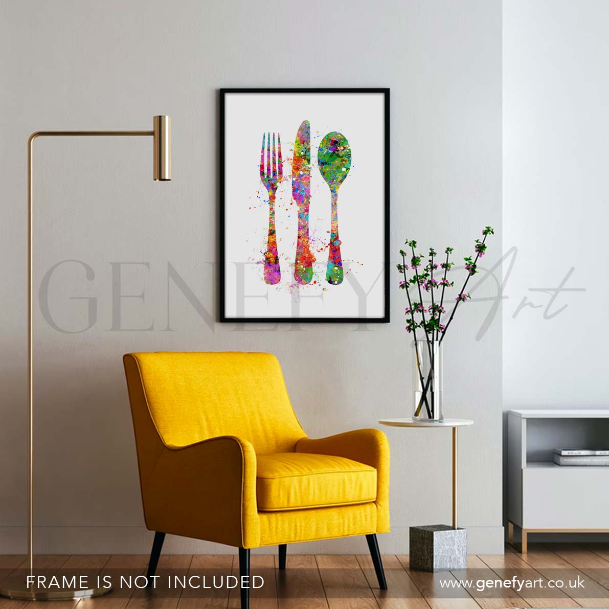 Cutlery Watercolour Kitchen Print - Genefy Art