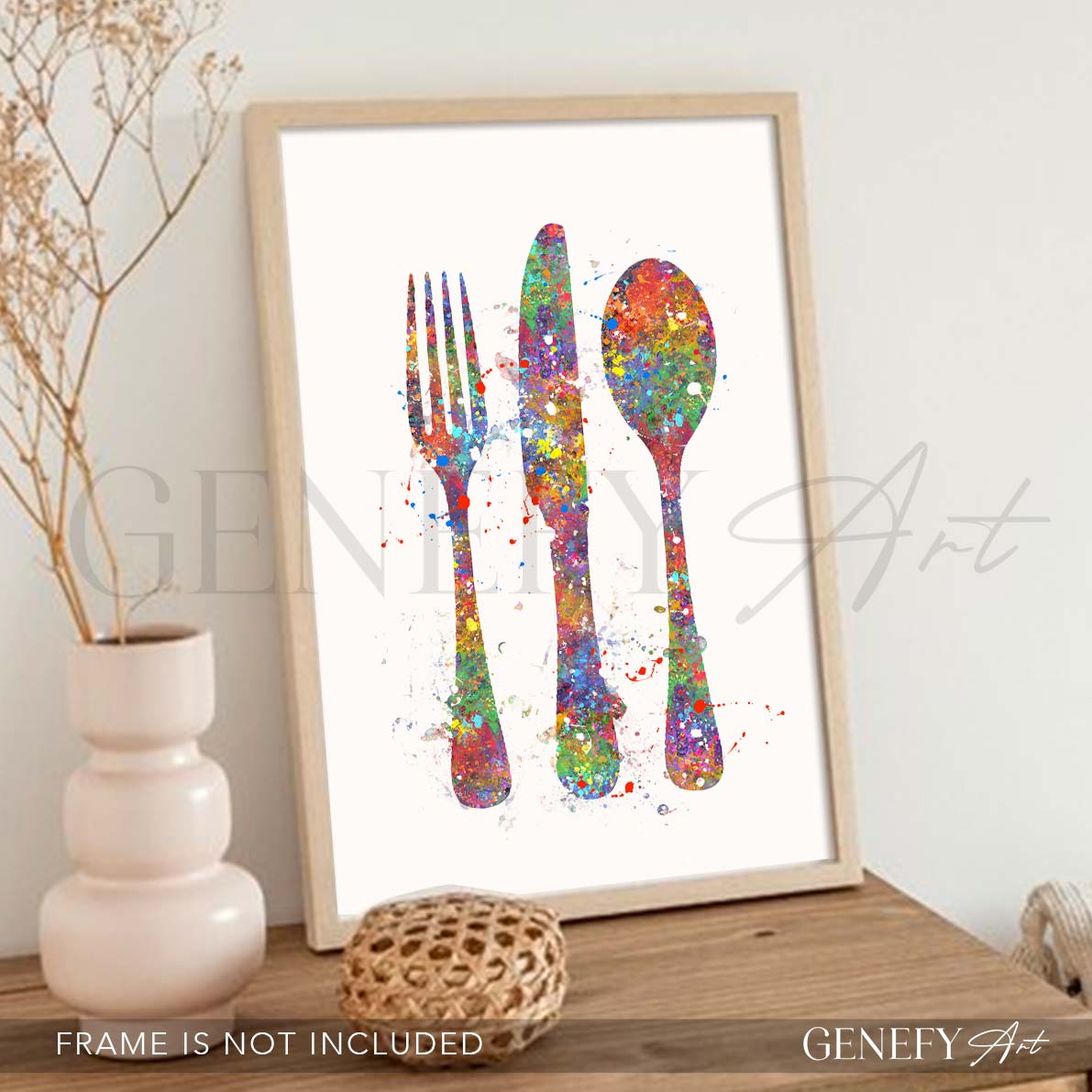 Cutlery Watercolour Kitchen Print